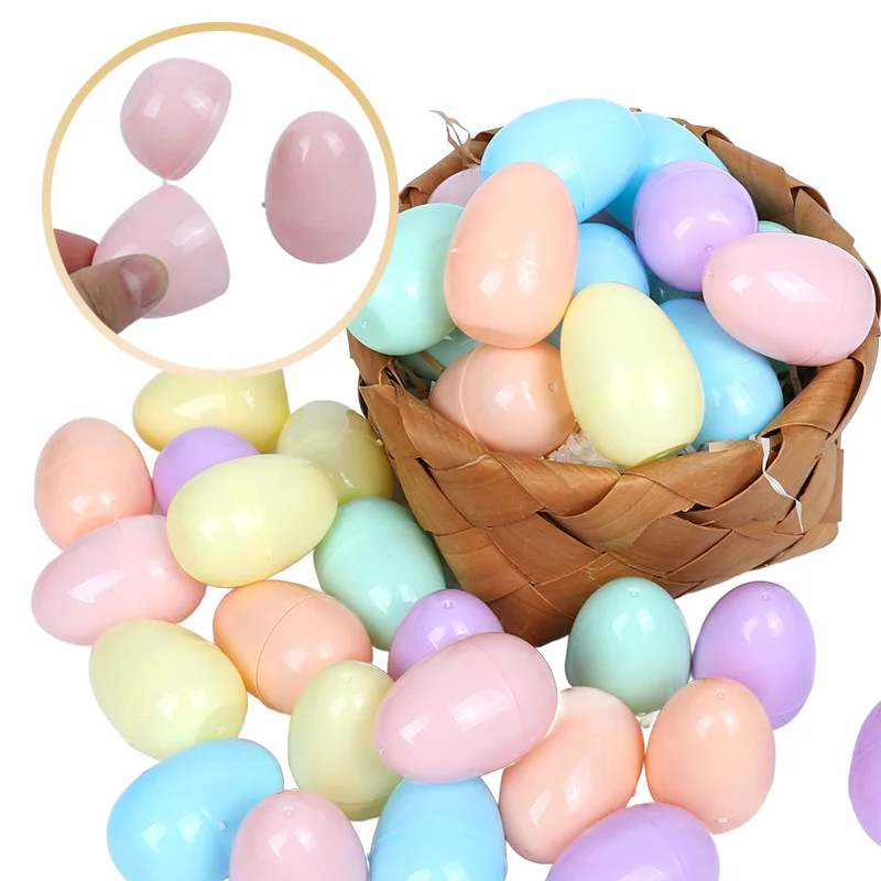 

12PCS Colorful Fillable Easter Egg Candy Gift Packing Boxes Opening Empty Eggs For Easter Party Home Decoration DIY Craft Supply