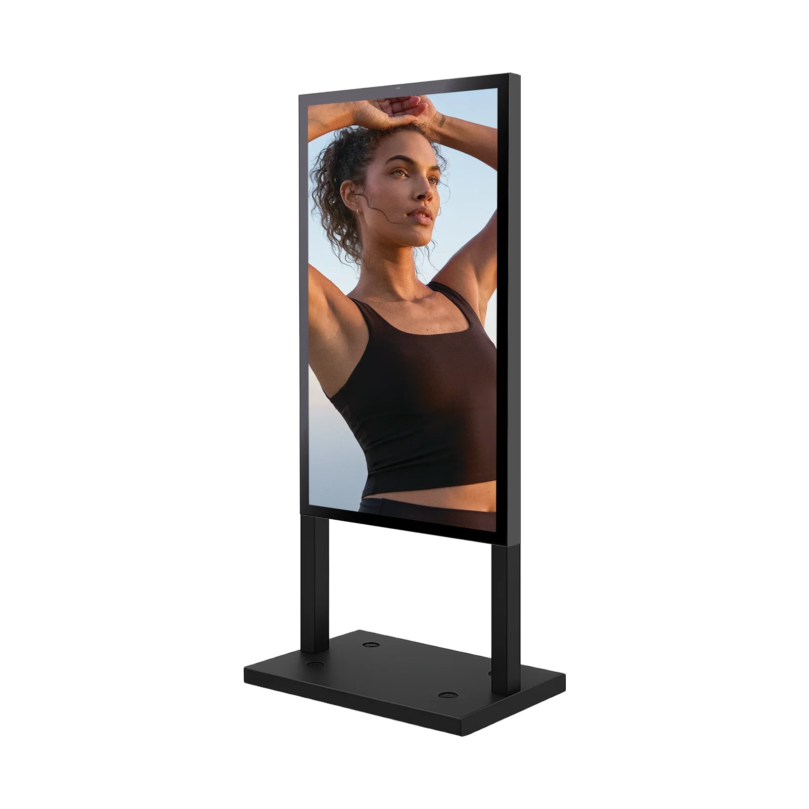 Latest Ultra-thin Outdoor Digital Signage with High Brightness LCD, Floor Standing Kiosk, Waterproof IP65 for  Retail, CE FCC
