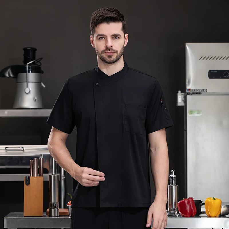 Uniforme de Chef, abrigo de camarero/chaqueta de camarera, ropa de trabajo de cocinero, tienda de postres, tienda de mariscos, Hotel