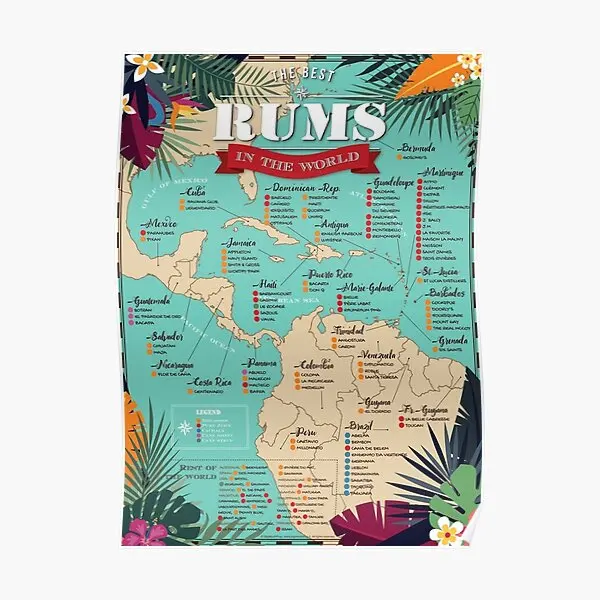 Best Rums In The World  Poster Decoration Print Vintage Funny Modern Art Painting Home Picture Wall Mural Room Decor No Frame