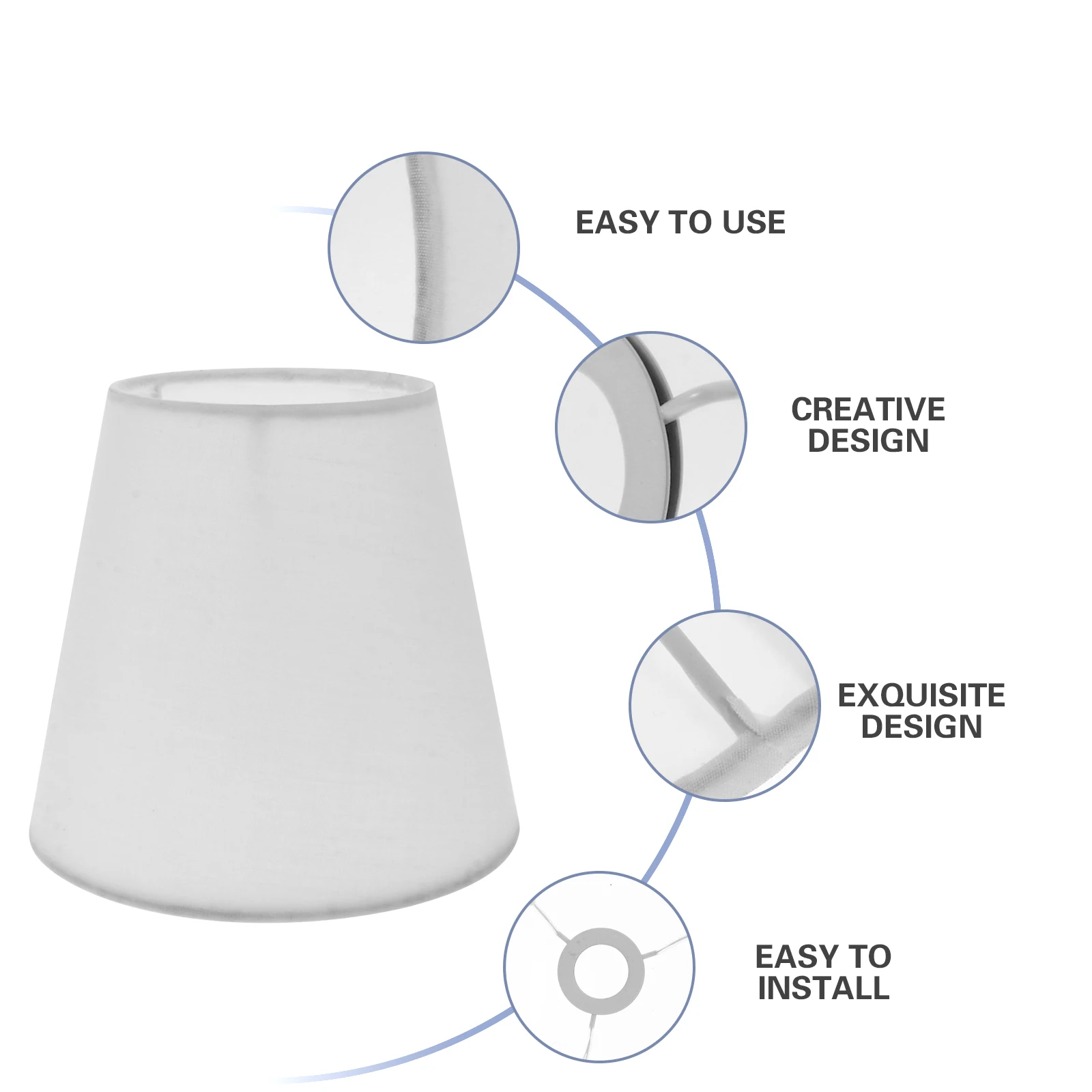 

1pc Fabric Lampshade White Small Drum Cover Wall Light Bedroom Living Room Hall Coffee Shop Study Hotel Studio Durability