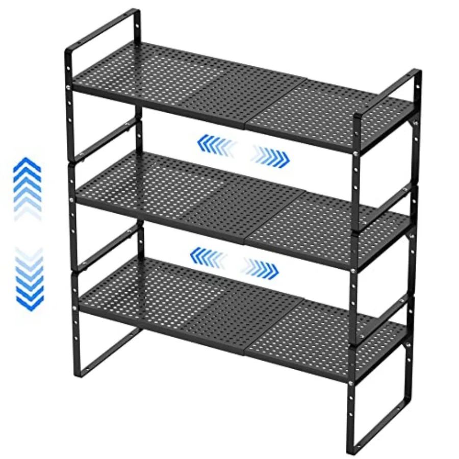 

Expandable Cabinet Shelf Organizers, Stackable Cabinet Pantry Counter Under Sink Shelves Storage Shelf Rack for Kitchen Home Of