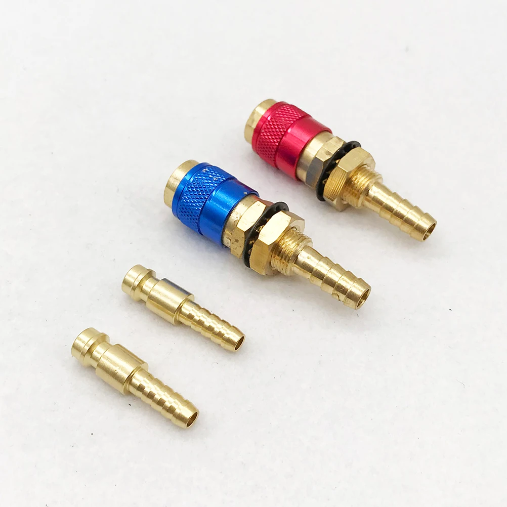 

4Pcs Quick Connector Gas Water Welding Tips Blue Red for Binzle Euro Torch Mig Welding Tool Quick Connectors