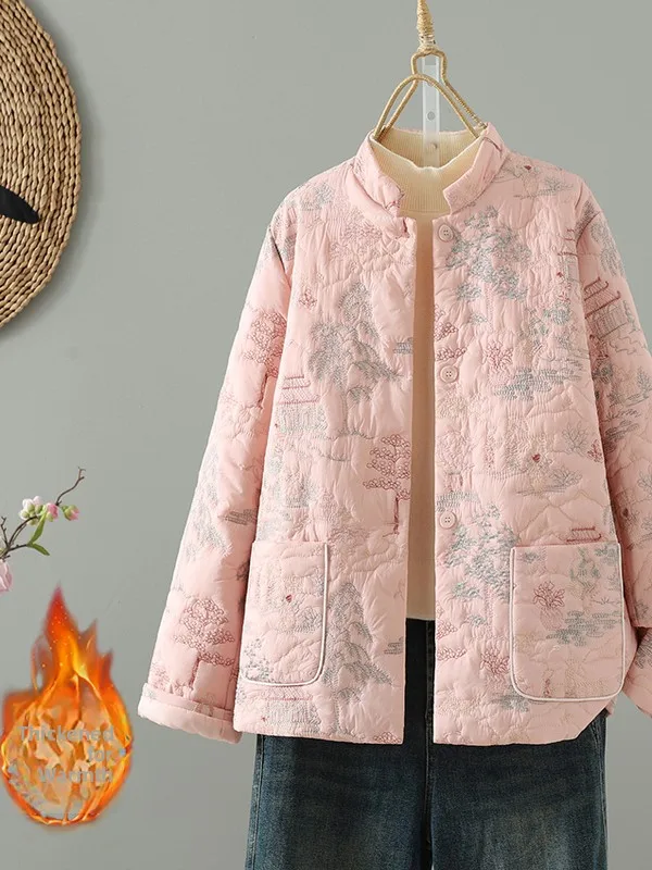 

Легкое хлопковое джато с вышивкой, женское новое хлопковое пальто в китайском стиле, осень 2021, сезонный модный топ