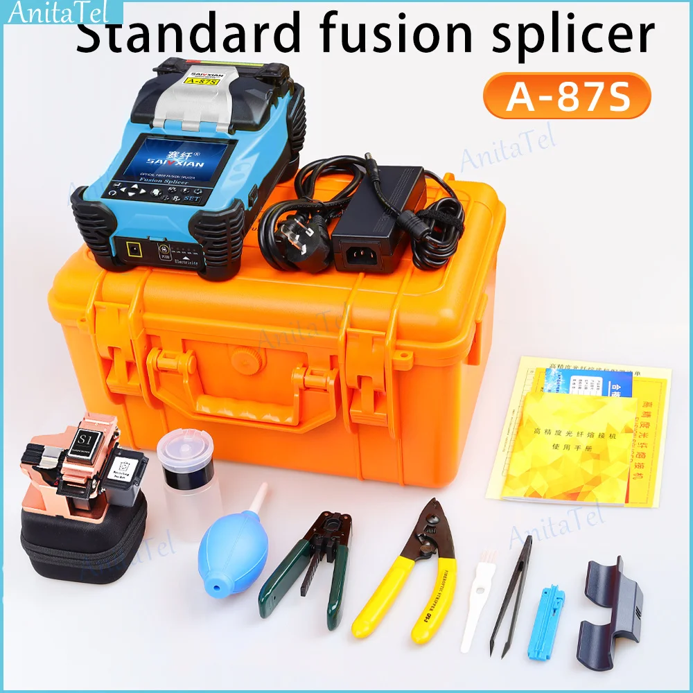 

A-87S Fully Automatic Mini Optic Fiber Fusion Splicer Splicing Machine Fiber Optic Tool Set Welding Machine 9S Welding SM MM 9S