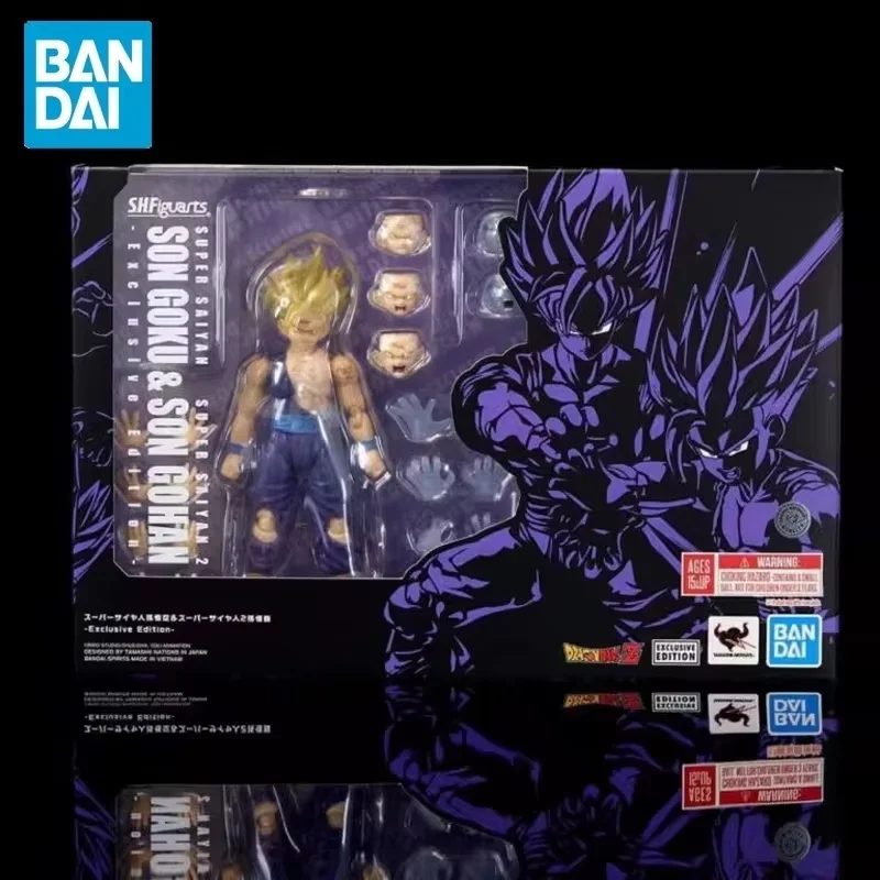 Genuine Bandai Dragon Ball Sdcc 2023 Shf Figure Exclusive Super Saiyan Son Goku & Son Gohan Shfiguarts Figurine Model Toy Gifts