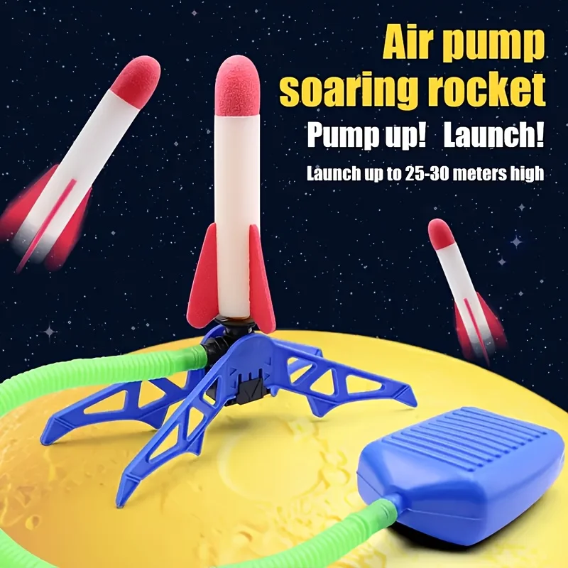 

Single/Double Interaction Outdoor Rocket Launch Toy Set - Foot Pedal Launch, Fun Outdoor Indoor Activity Game Children's Gift