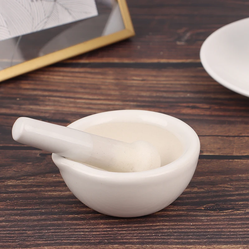 60/80/100mm Mortar Pestle Spice Crusher Ceramics Bowl Tough Foods Pepper Gingers Kitchen Tool Herbs Teas Garlic Grinder