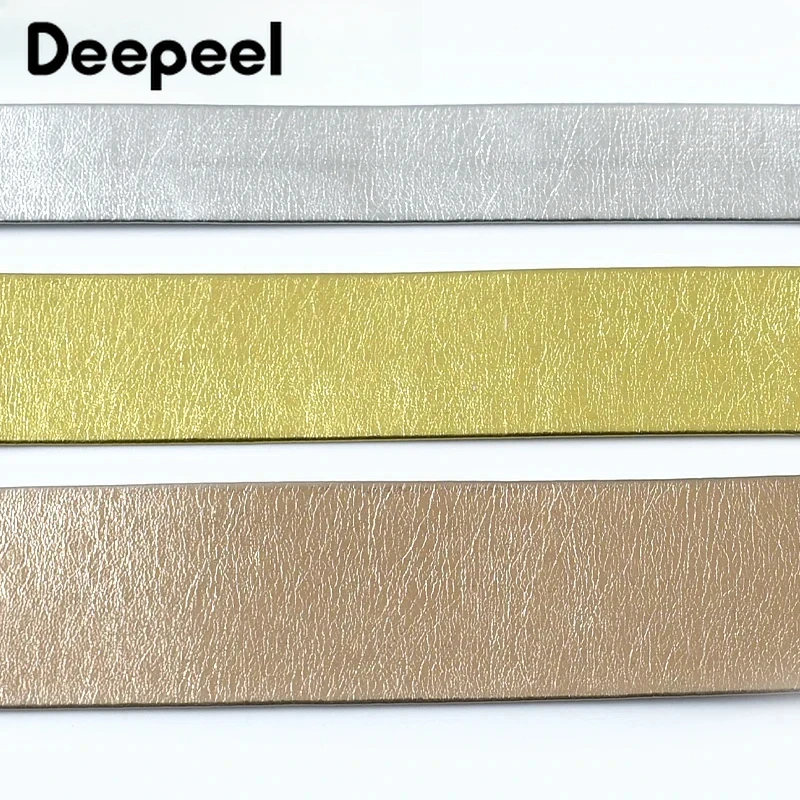 5M PU หนังสังเคราะห์ Webbing เทป 5-50 มม.ทองเงินริบบิ้น Band สายคล้องกระเป๋าสร้อยคอเชือกสร้อยข้อมือเสื้อผ้า BIAS Binding CRAFT