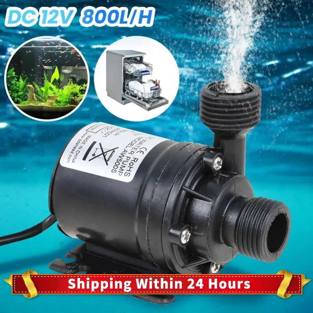 

Садовый насос высокого давления DC 12 В Бесщеточный водяной насос 800 л/ч Водяной насос высокого давления IP68 Водонепроницаемый Высокопроизводительный лифт 5 м