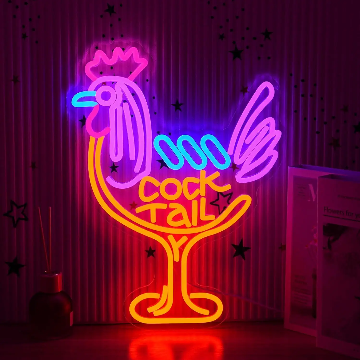 

Cocktail Neon Sign USB Dimmable LED Light for Bar Pub Man Cave Kitchen Party Aesthetic Wall Decor Gifts Business Bar Signs