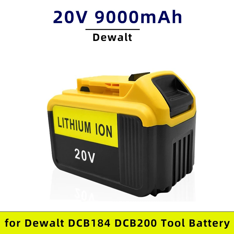 

DCB200 20V 9000mAh Replacement Battery for Dewalt DCB184 DCB200 DCB182 DCB180 DCB181 DCB182 DCB201 DCB206 Lithium Tools Battery