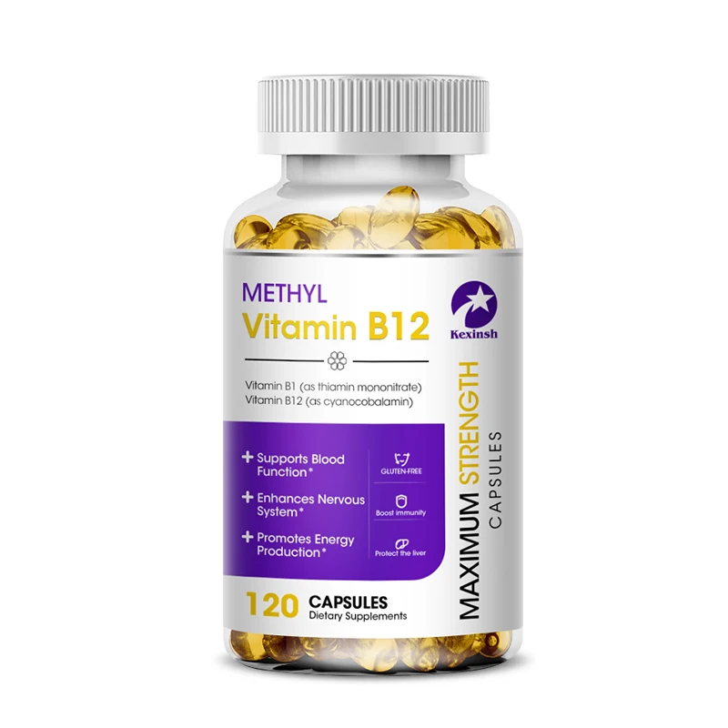 

Kexinsh Vitamin B12 Capsules Original Methylcobalamin Relieves Upset Stomach and Constipation, Supports Cardiovascular Health