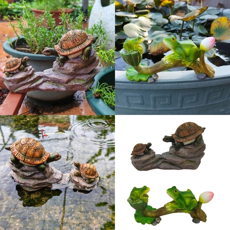 Frogs Figurines Resin Animal Garden Statues Funny Frogs Sculptures for Home Desk Decoration Funny Frogs Sculpture