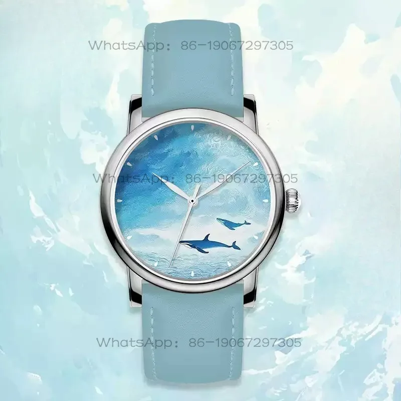 Sea Blue Whale Ocean Literature Fresh Healing Creative Birthday Watch Girlfriend Student