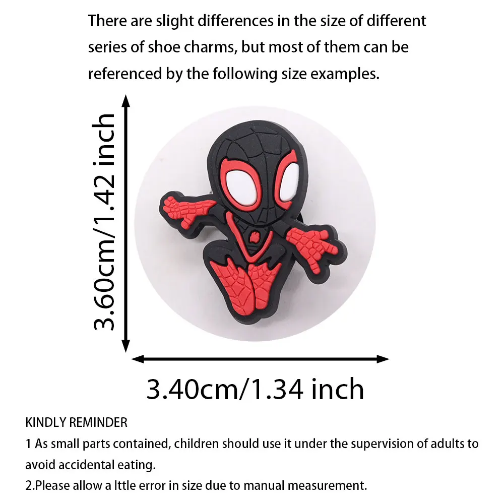 9-55 pz/set MINISO Disney Marvel Spider Man fibbia per scarpe Fit braccialetti PVC sandalo fai da te scarpe Charms decorazioni ornamenti per bambini