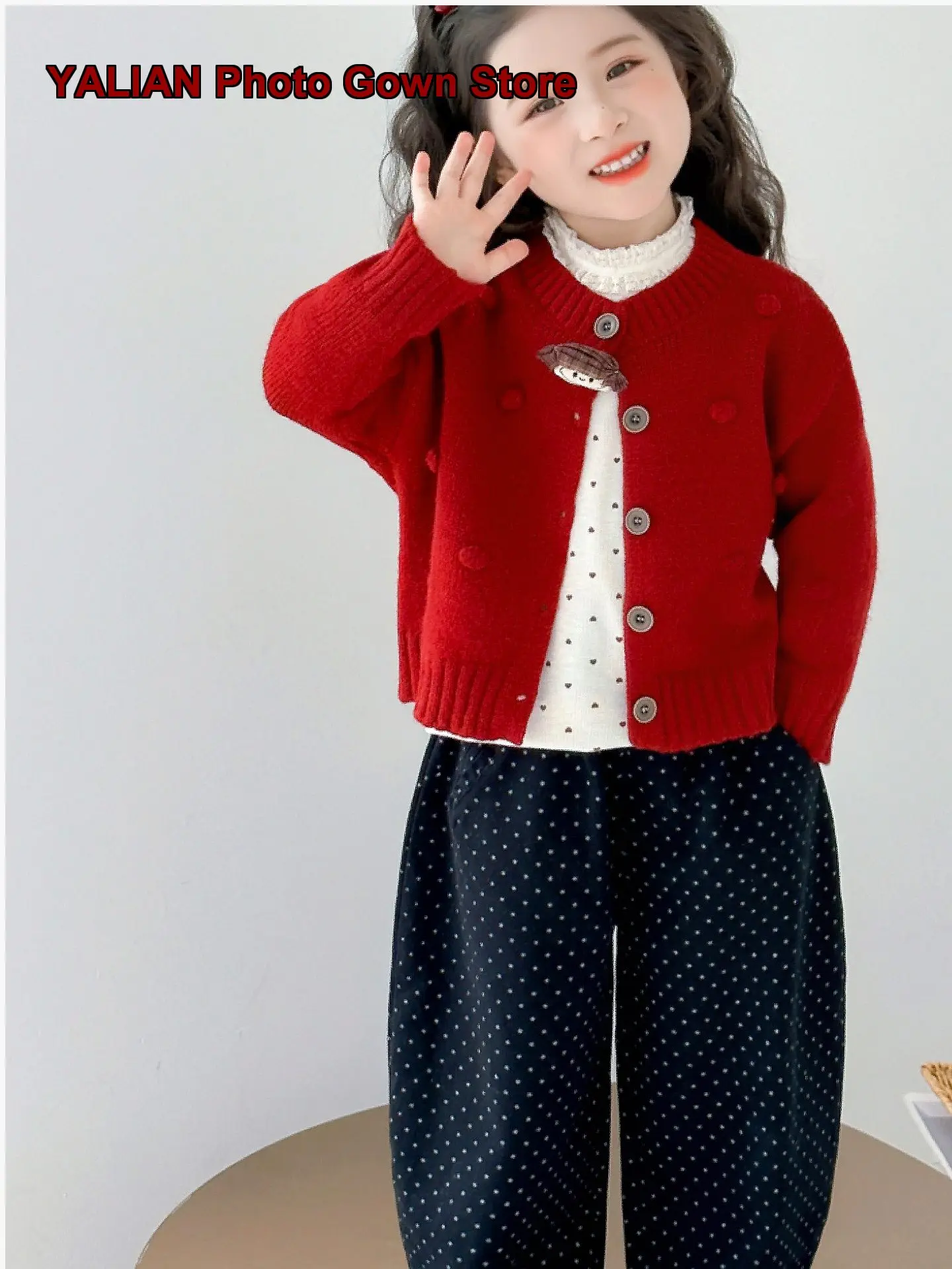 Girls Trendy Spring Autumn Suit 2026 Eye-Catching Knit Set for Little Girls