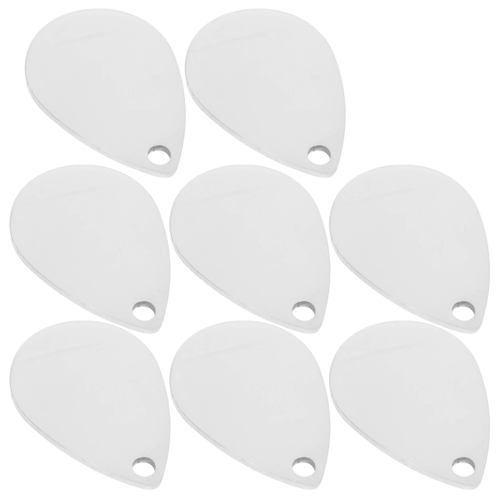 

8 Pcs Stainless Steel Tag Tags Stamping Blanks Metal for Engraving Engraved Pendants Water Drop