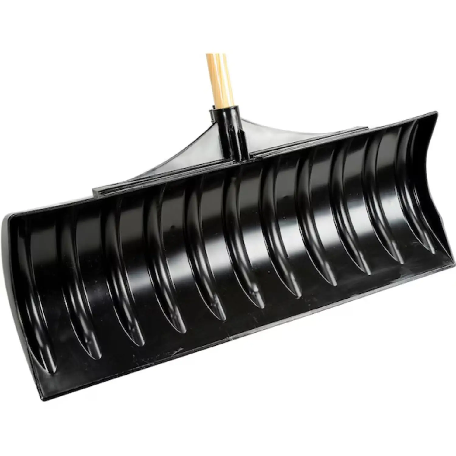 Snow Shovel with 30-Inch Wide Poly Blade, 42-Inch Wood Handle | D-Grip Handle Snow Pusher