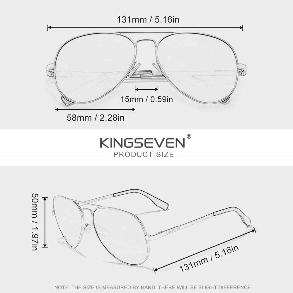 KINGSEVEN Mode Business Fahren Sonnenbrille Outdoor Kausalen Schutzbrille Männer Frauen Luxus Polarisierte Pilot UV400 Brillen – Detail 1