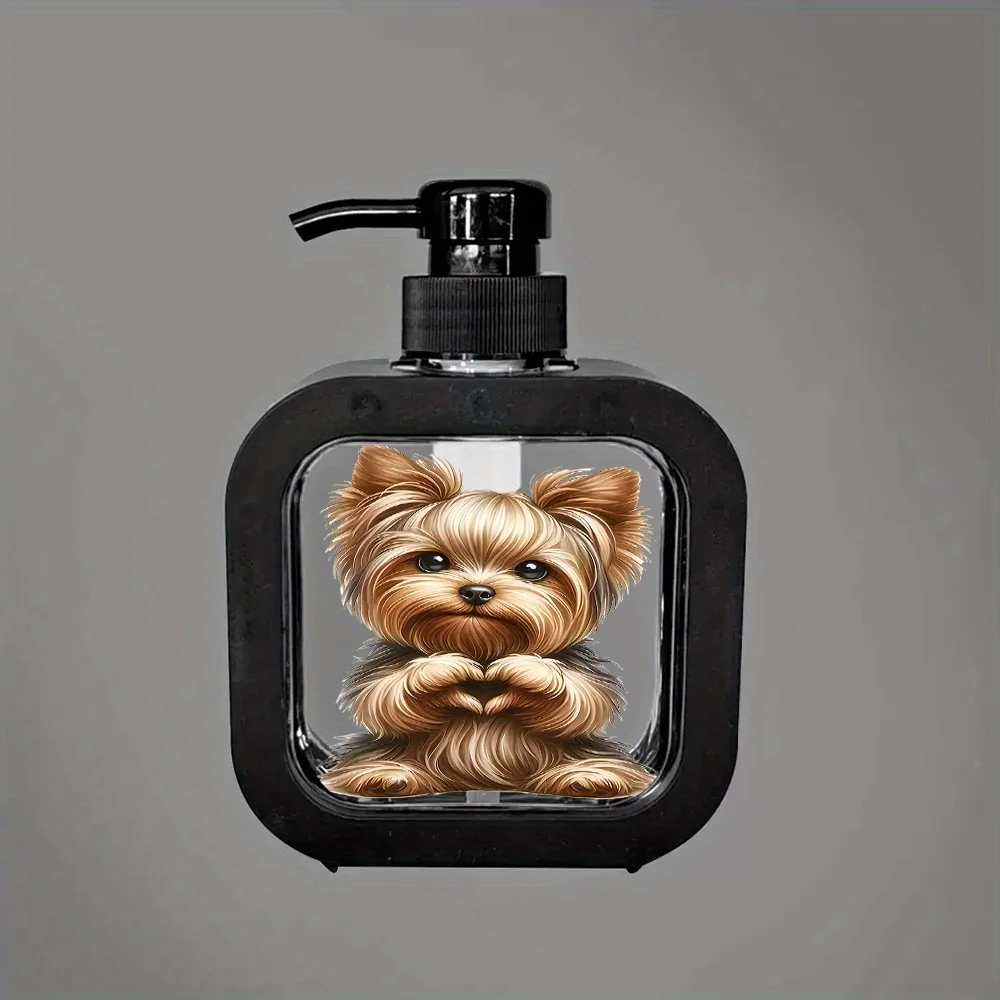 موزع صابون زجاجي لطيف للكلاب (مضخة): مرطب قابل لإعادة الملء، للحمام/المطبخ، صابون/غسول اليد، ديكور المطبخ + الحمام #5