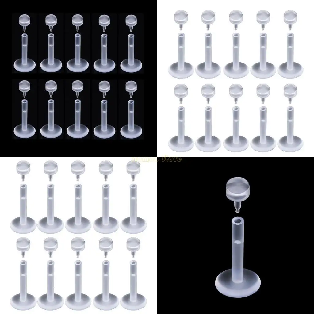 

31BF 10Pcs Lip Ring Tragus Cartilage Earring Piercing Jewelry Gift 6/8/10/12mm