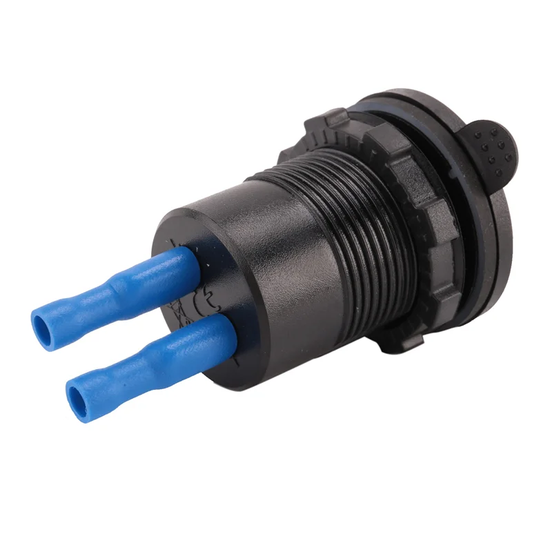 Dual PD USB-C Car USB Port Socket With Power Switch Black For Car Boat RV Marine ATV