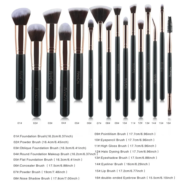 New11/12/16black ouro pincel de maquiagem terno escova de pó de cabelo macio pincel de base em pó destaque/escova iluminadora