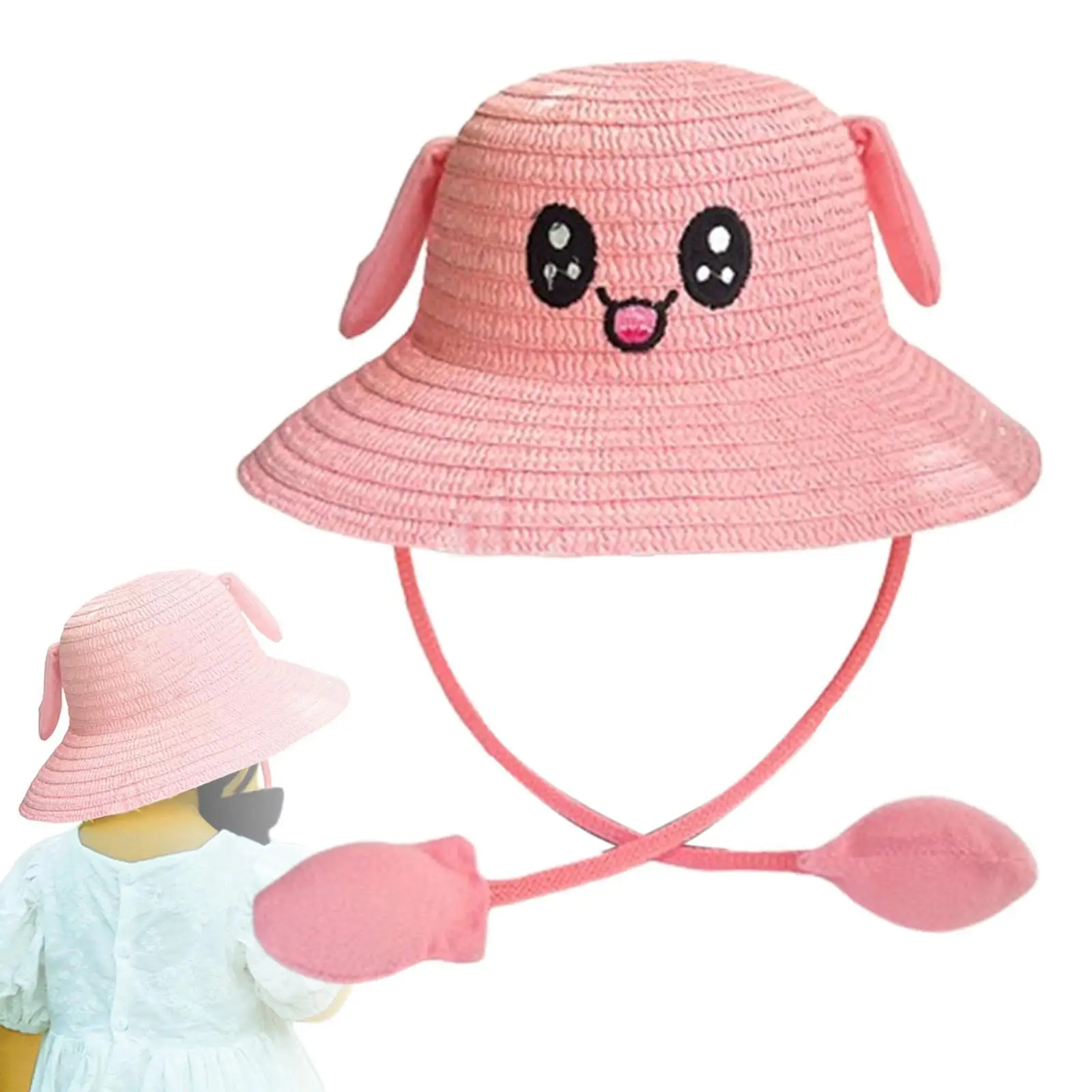قبعة أرنب متحركة للأذنين، قبعة شاطئ مريحة للرحلات القصيرة، هدية للسفر