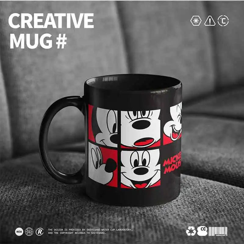 Cute Mickey Color Changing Mug Autumn Cartoon Kawaii Girl Heart Anime Peripheral Creative Home Indoor Water Cup Gift Wholesale