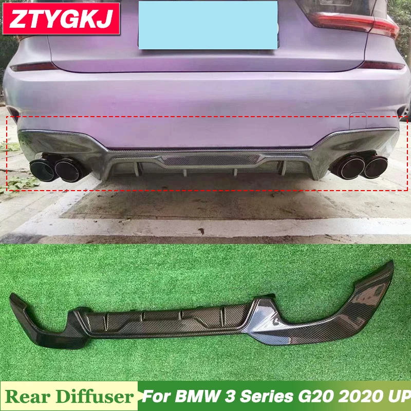 MP Style Carbon Fiber Material Rear Bumper Diffuser Lip For BMW 3 Series G20 2020 Up