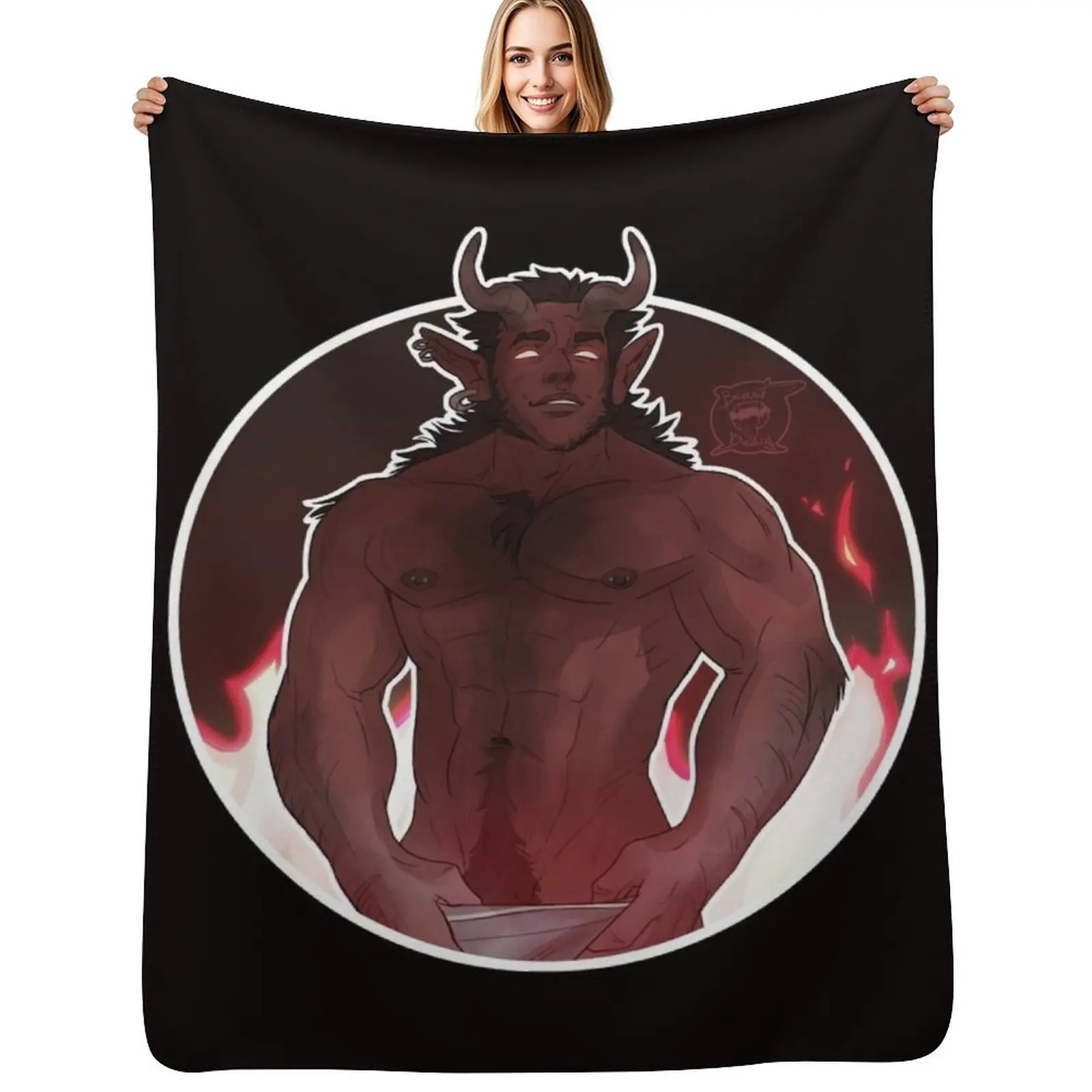 Sexy Demon Throw Blanket Soft Sherpa Fleece Warm Blanket for Winter