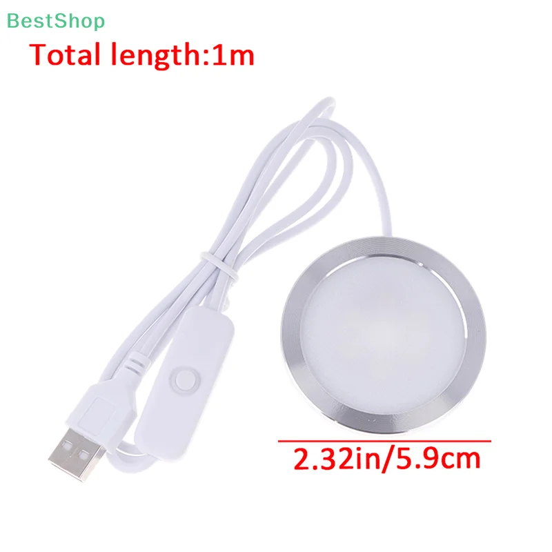 USB Switch 5V LED Under Cabinet Puck Light 3W Spotlight Display Case Counter Lighting Camper Motorhome Interior Spot Lamp