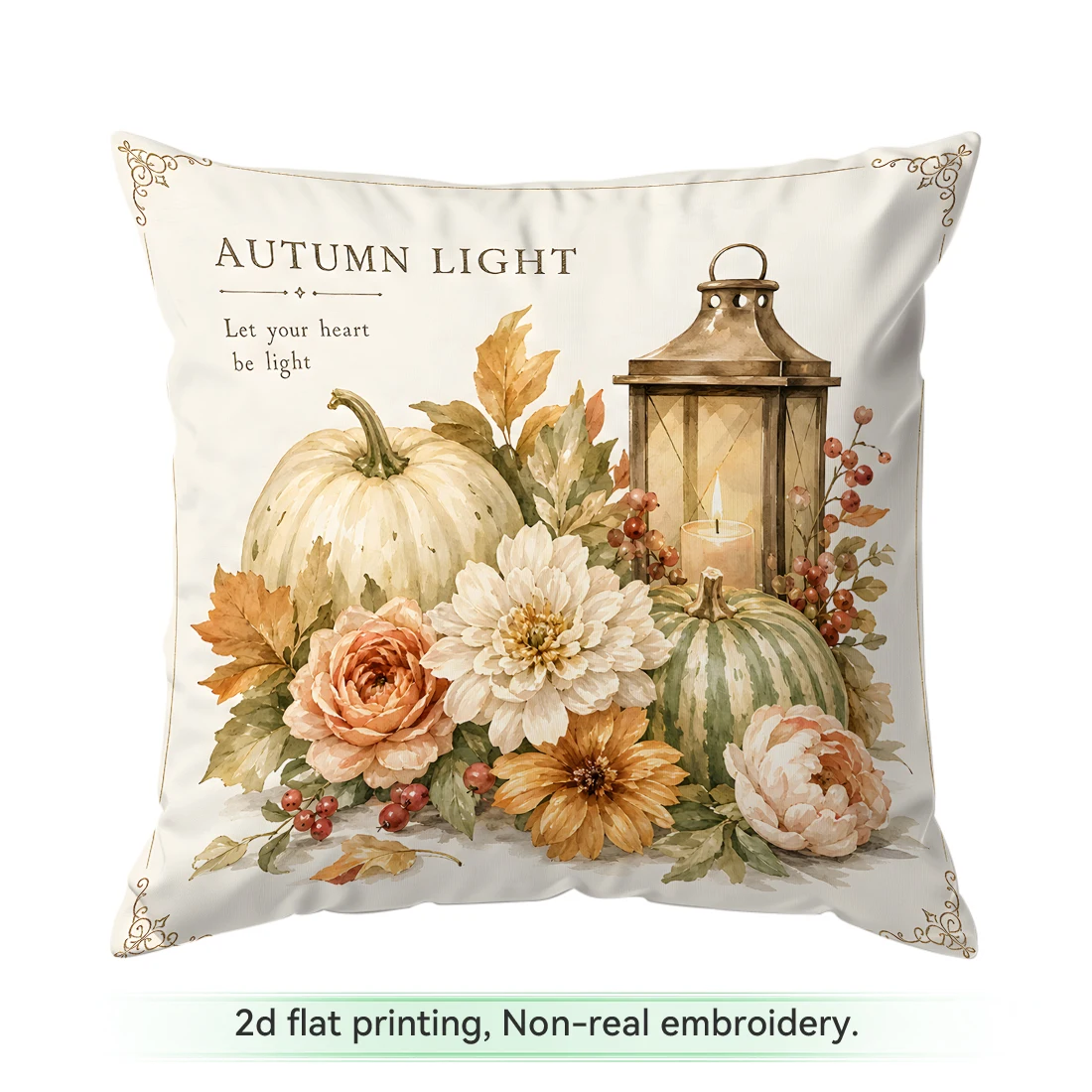 1pc Vintage Market Pumpkin Basket Cushions Pillowcase Polyester Cushion Cover Throw Pillow Pillowcover Home Car Sofa Decor