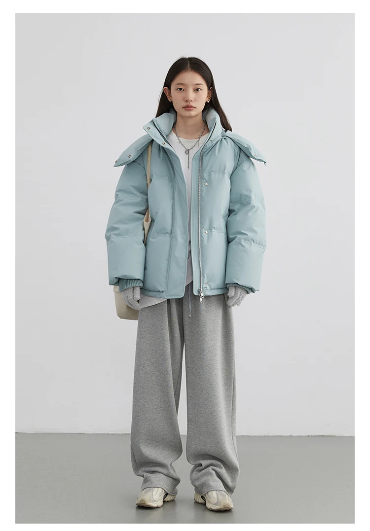 CHIC VEN Women Down Coat Solid Warm Down Jacket New 90 White Duck Down Windproof Hooded Female Overcoat Winter 2023