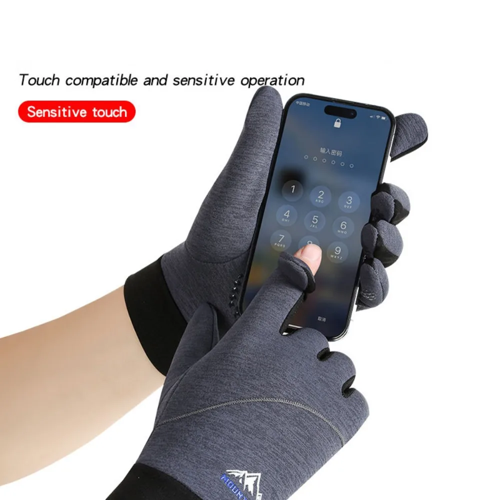 New Touchable Screen Winter Gloves Warm Full Finger Driving Mittens Retro Full Finger Gloves Unisex