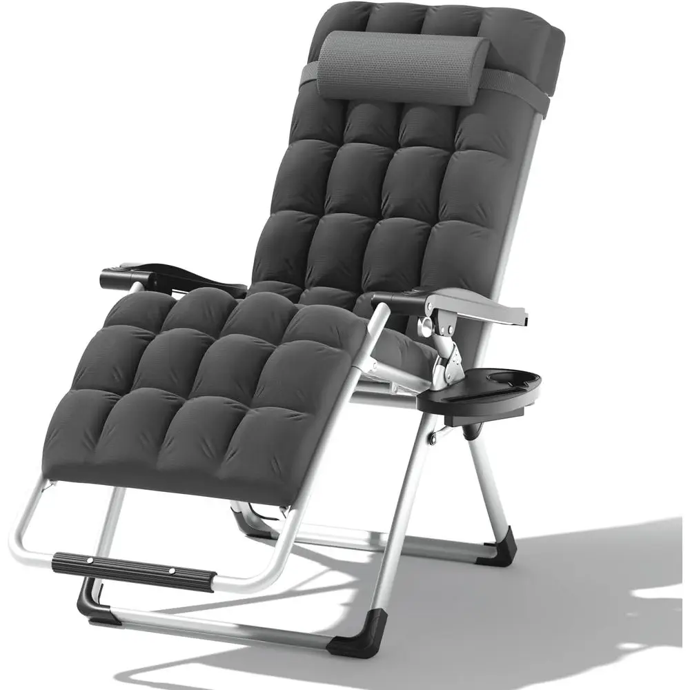 Zero Gravity Chair, Portable Outdoor Chair, Reclining Patio Lounge Chair with Adjustable Pillow and Cup Holder Trays or Outdoor,
