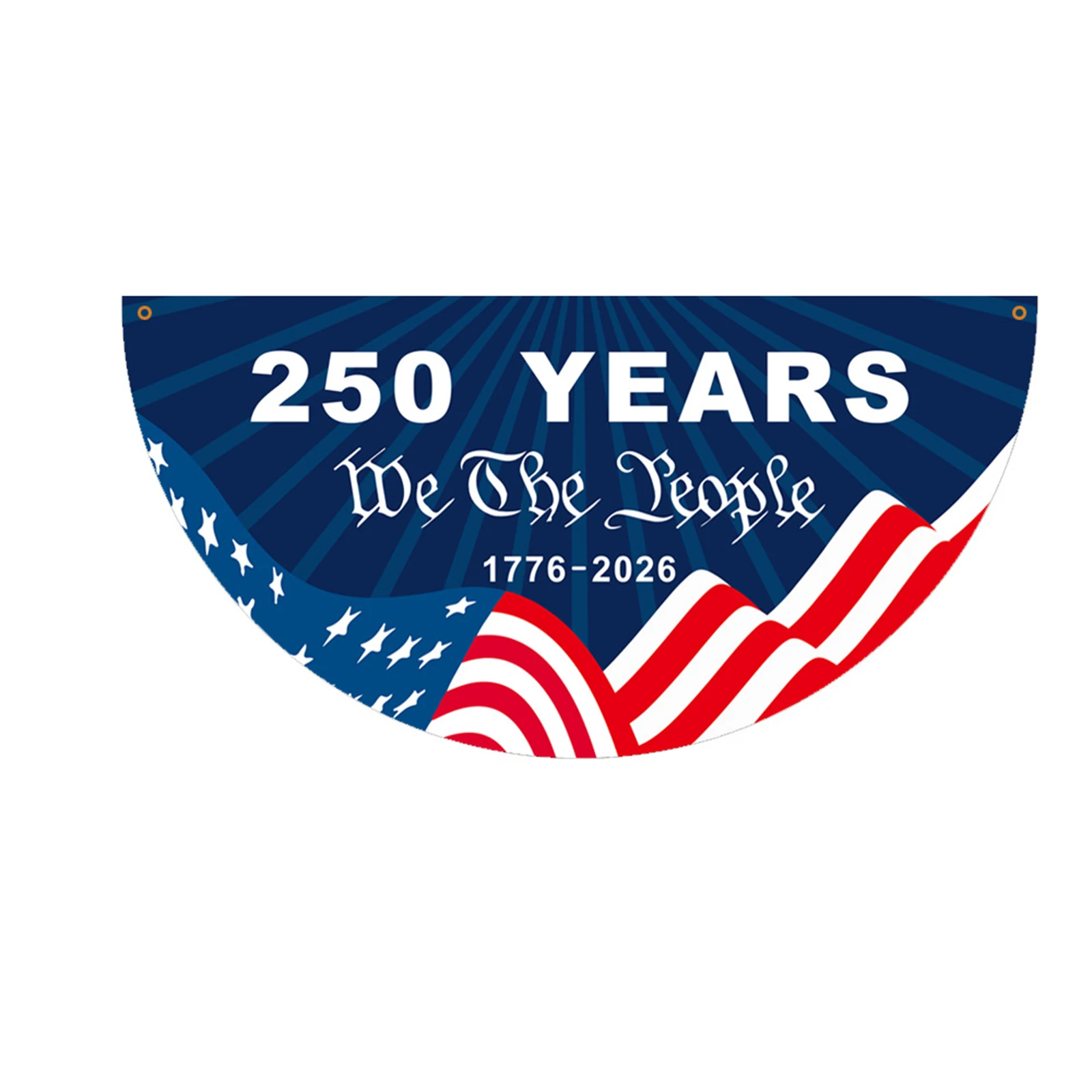 America 250th Anniversary Fan Shaped Flag Patriotic 1776 2026 Bunting Banner for Indoor Outdoor Porch Yard Decor