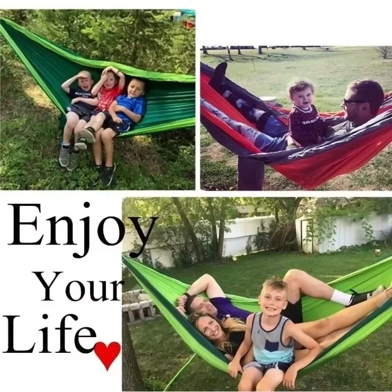 Outdoor Camping Hammock Portable Nylon High Strength Parachute Fabric Hanging Bed Hammock with Nylon Color Outdoor Furniture image 2