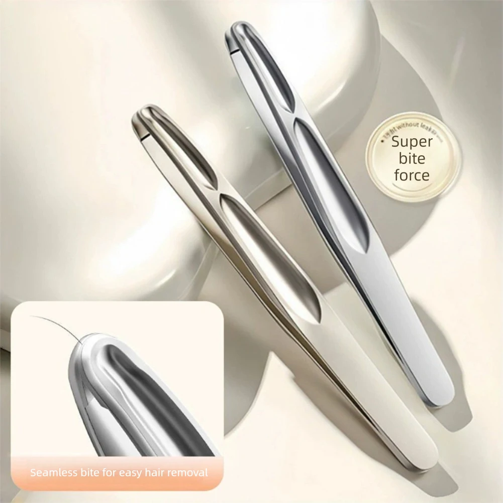 Premium Round Head Tweezers For Eyebrow & Facial Hair Removal Seamless Clips Short Hair Precision Beard Clip