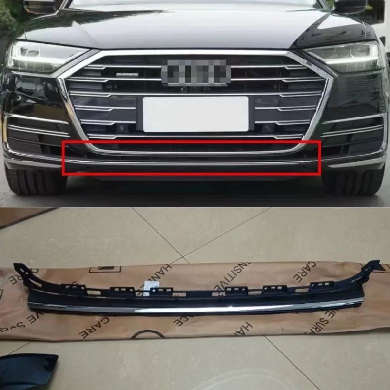 

4N0807697 нижний спойлер переднего бампера, нижняя губа диффузора для Audi A8 D5 2018-2022, нижняя решетка переднего бампера, хромированная полоса
