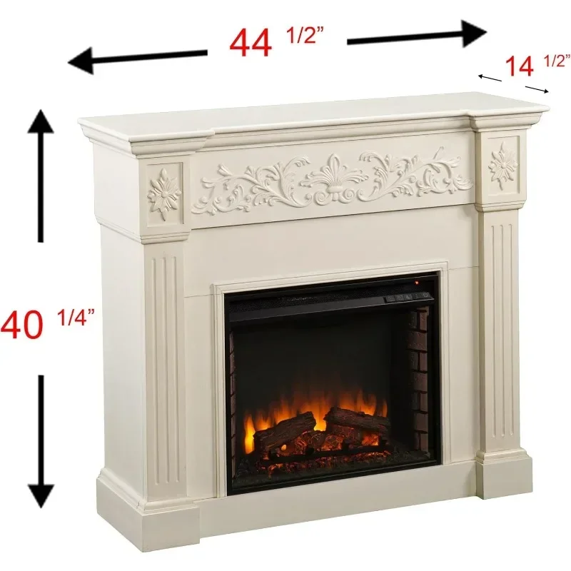 Furniture Calvert Electric Carved Floral Trim Fireplace Major Appliances Home