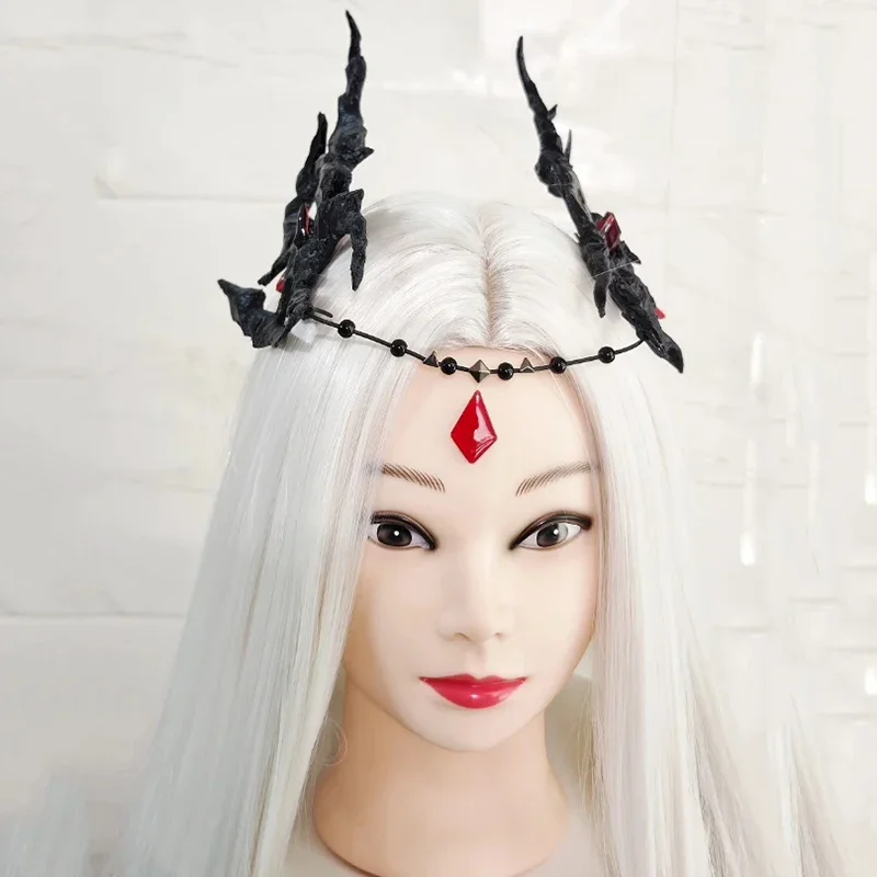 Game Love and Deepspace Sylus Heroines Cosplay Dragon Horn Headwear Earrings Necklace Set Hairpin Jewelry Carnival Accessories