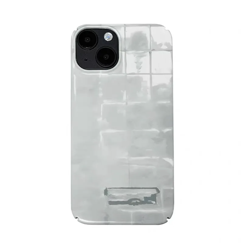 

Gray White Transparent Grid Art Phone Case for IPHONE 17 Air 16E 15 PROMAX 14Plus 13 12 MINI 11PRO 16Plus XR Acrylic Phone Cover
