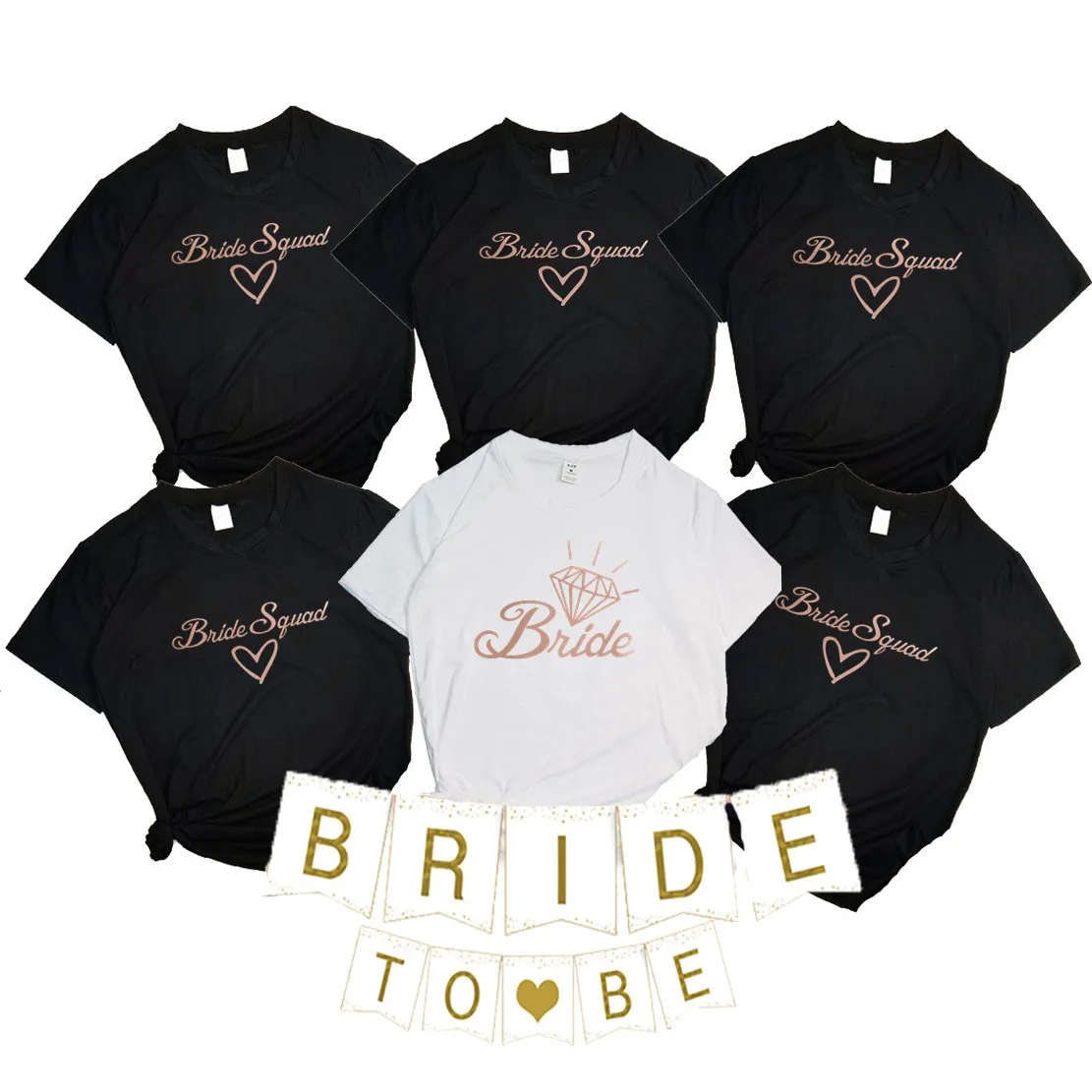 

Bride Suead Team Bride To Be Squad Bachelorette T-shirts Girl Evfj Hen Party Tops Tee Lady Birde To Be Clothes