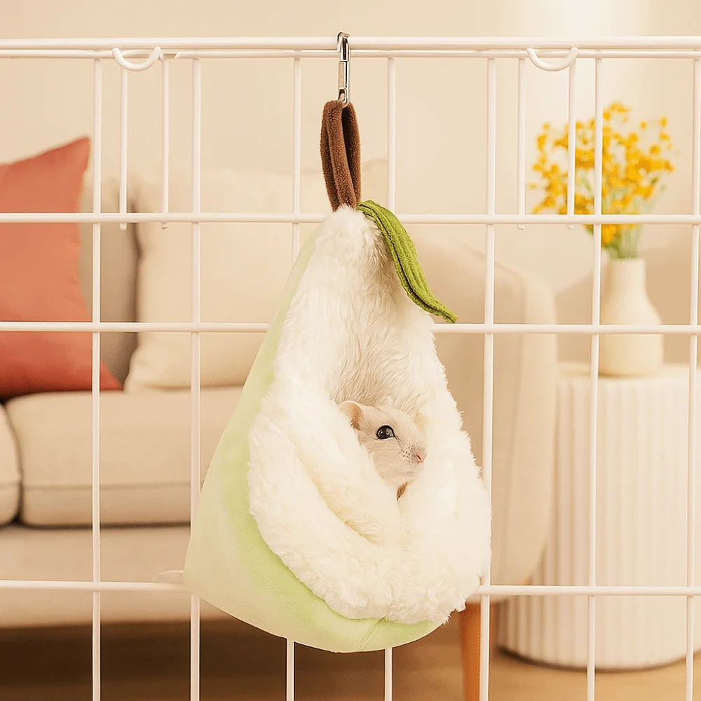 

Hanging Basket Hamster Hammock Warm Pear Shaped Hamster Pouch Bed Comfortable Soft Hamster Hanging Bed for Guinea Pig Parrots
