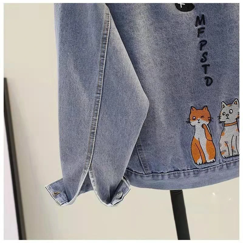 2025 Primavera Autunno New Fried Street Giacca di jeans Capispalla da donna Giacca di jeans vintage con cappuccio sportiva allentata coreana per il tempo libero