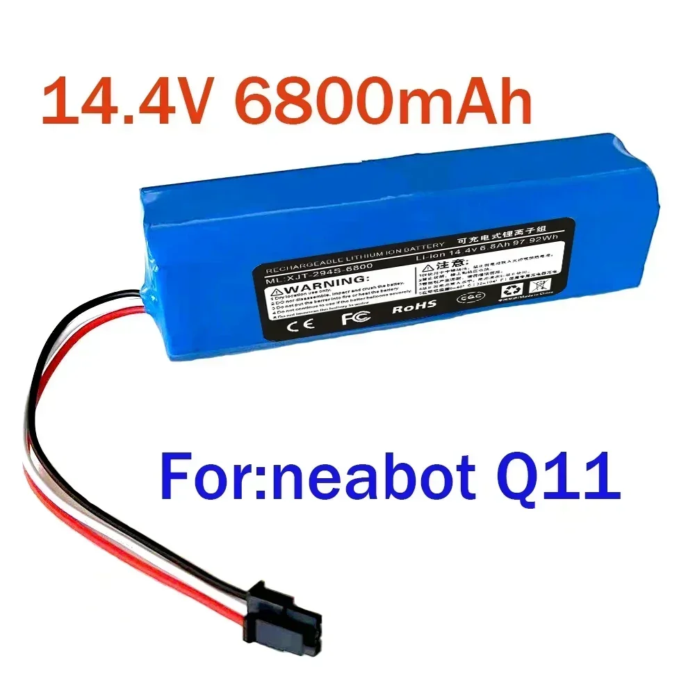 Um novo Q11 original Aspirador de pó robô adequado para baterias de íon de lítio Neabot, acessórios de reposição.14,4V, 6800mAh