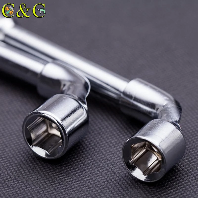 1pcs L Type Pipe Perforation Elbow Spanner 6-22mm Metric Impact Socket Wrench Hexagon Combined Key Automotive Mechanical Tool