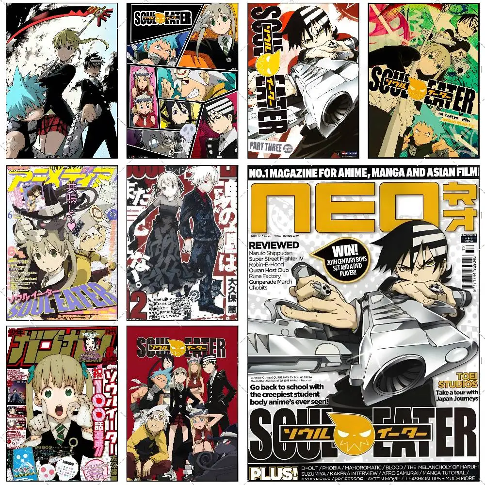 S-Soul E-Eater Anime Poster adesivo de arte de alta definição autoadesivo à prova d'água decoração de casa para sala de estar